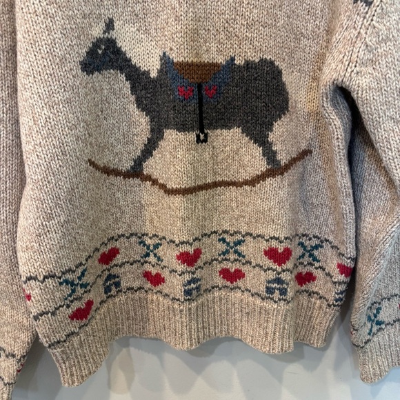 Vintage Eddie Bauer Marled Wool Blend Rocking Horse Sweater Women’s Size Large - Picture 5 of 11